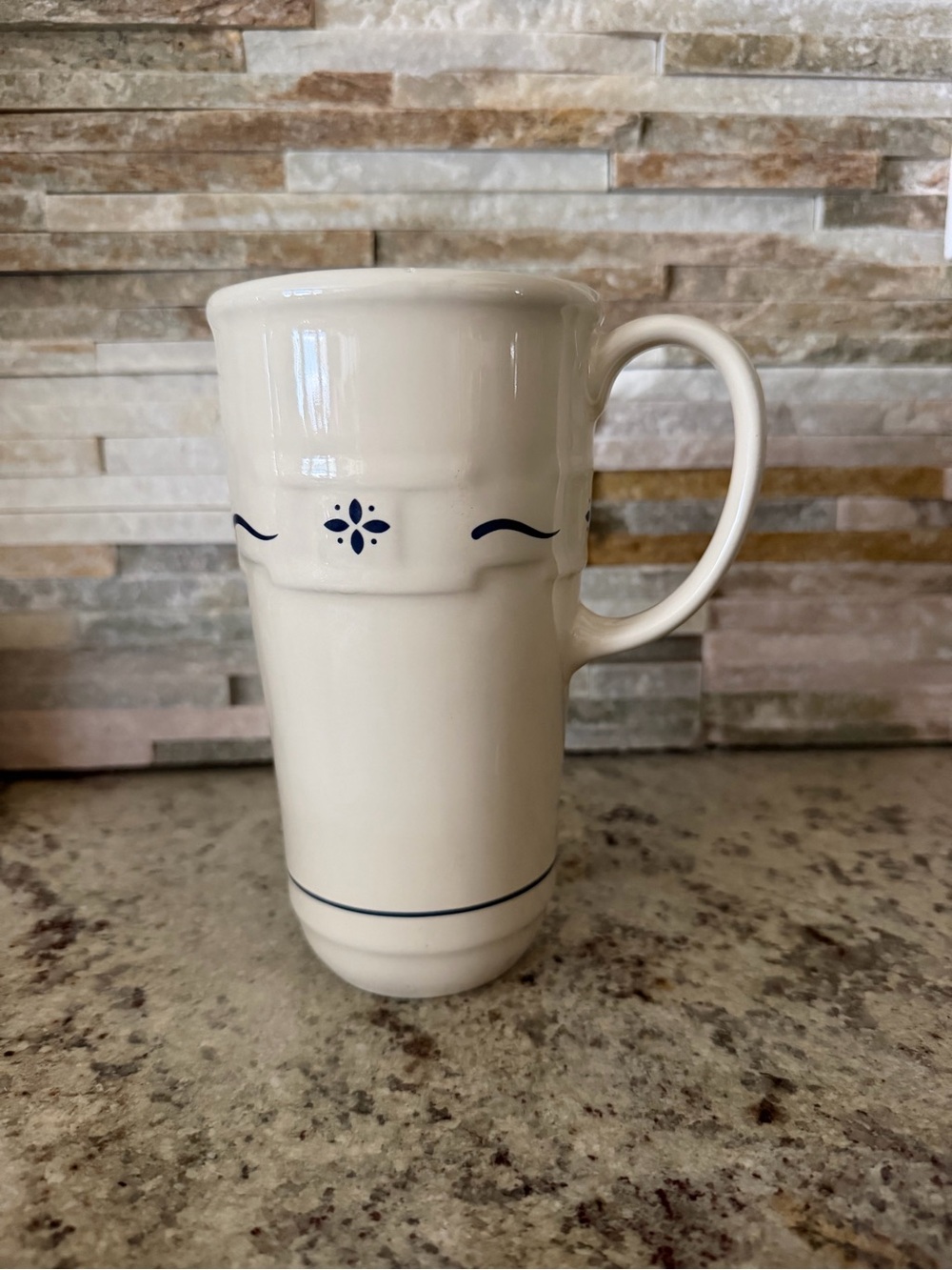 Longaberger Pottery Woven Traditions Tall Coffee Mug